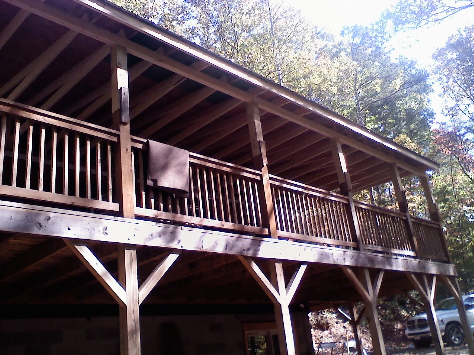 Timber framing under a new elevated porch and deck — Roof Leak Repair in Sandusky by Roofing Brothers